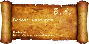 Bodosi Asszunta névjegykártya